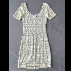 Abercrombie Fitted White Lacy Dress